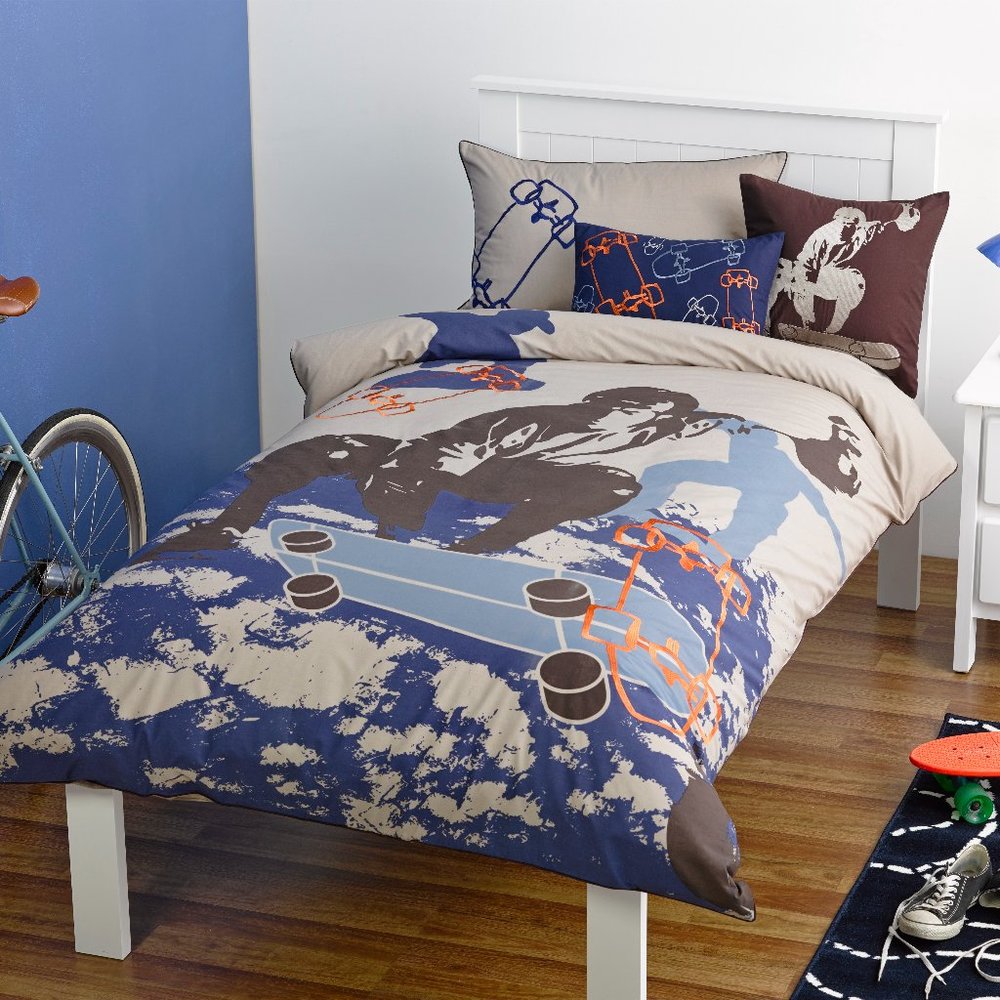 NWT 3 Pc Twin Skateboard Duvet Bedding Set by Maholi
